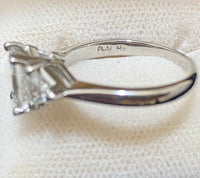 Unique Designer's Platinum with Princess cut Diamond 3-stone Engagement Ring - $60K Appraisal Value w/CoA} APR57