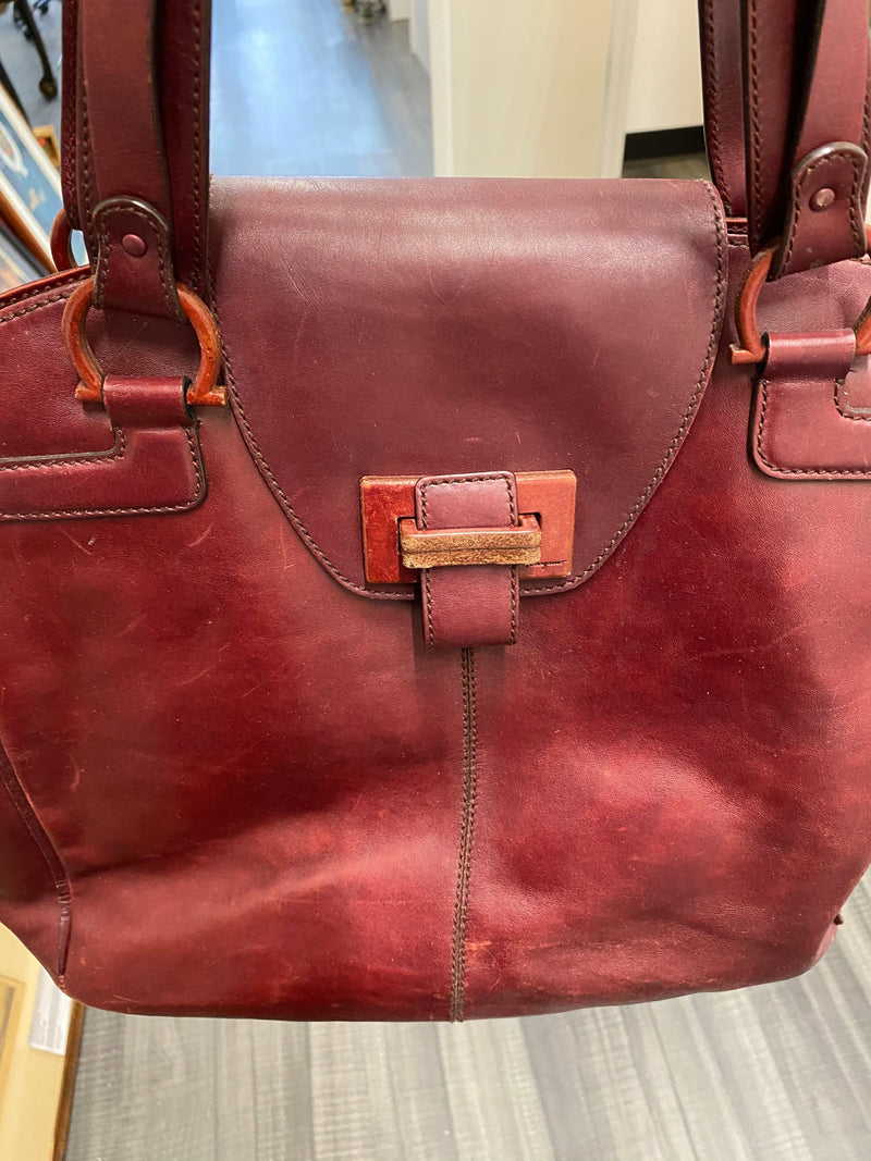 SALVATORE FERRAGAMO Burgundy Leather Shoulder Tote Bag- $3K APR Value w/ CoA! ✓ APR 57