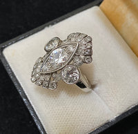 Art Deco Antique Designer's Platinum with 35 Diamonds Ring - $35K Appraisal Value w/CoA} APR57