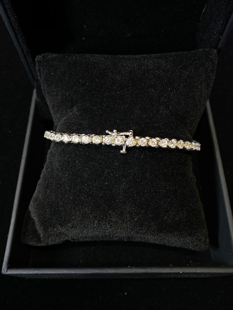 Gorgeous Designer Solid White Gold 47-Diamond Tennis Bracelet - $15K APR Value w/ CoA! APR 57