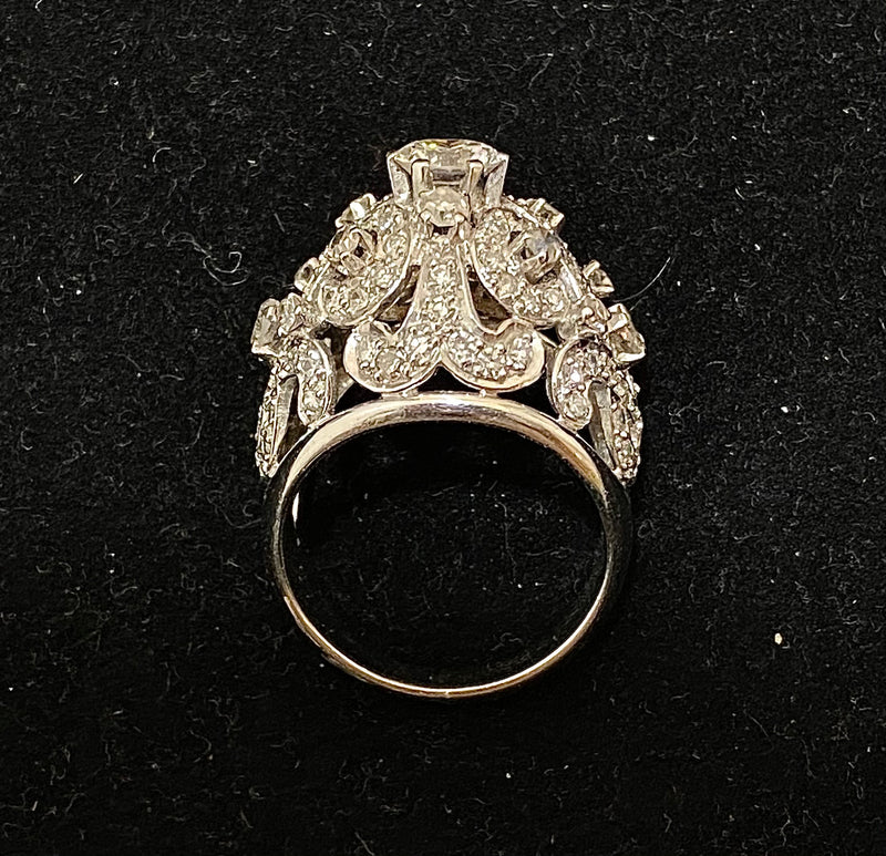 Unique Designer's Platinum with 100+ Diamonds Dome Ring - $20K Appraisal Value w/CoA} APR57