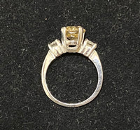 Unique Design Platinum with Champagne Diamond 3-stone Ring - $35K Appraisal Value w/CoA} APR57