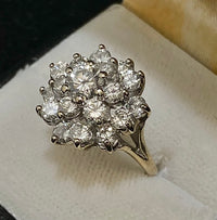 Unique Designer's Solid White Gold with 19 Diamonds Cocktail Ring - $18K Appraisal Value w/CoA} APR57