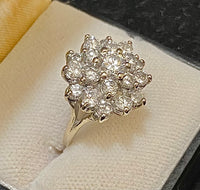 Unique Designer's Solid White Gold with 19 Diamonds Cocktail Ring - $18K Appraisal Value w/CoA} APR57