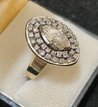 Unique Designer's Solid White Gold with Marquise Diamond & 38 Diamonds Ring - $35K Appraisal Value w/CoA} APR57