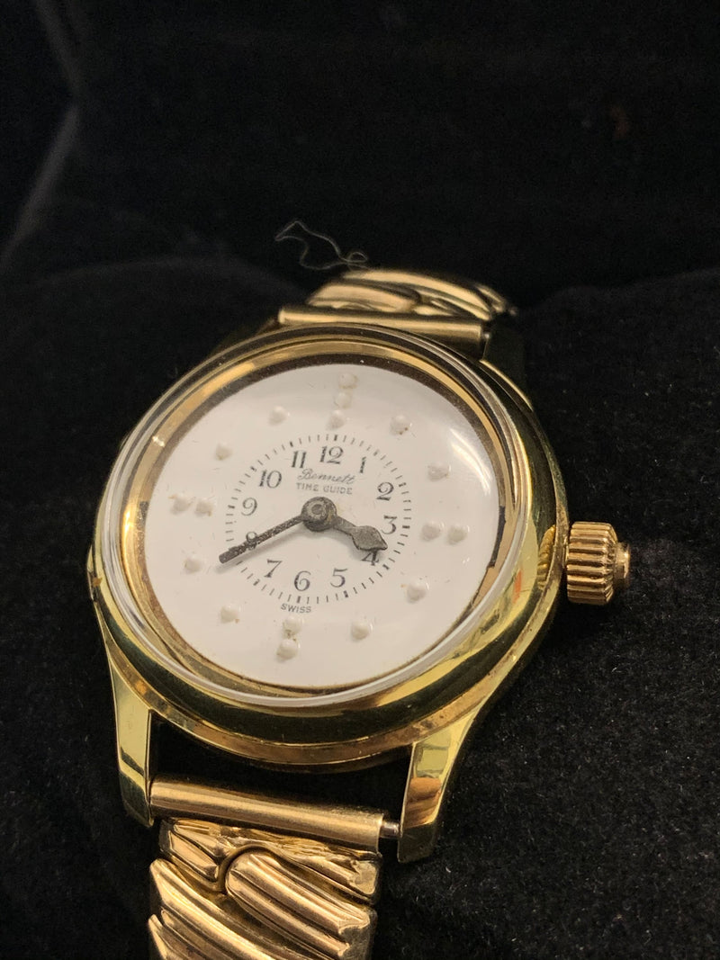 BENNETT TIME GUIDE Vintage circa 1960s Wristwatch w/ Braille Dial - $1.5K APR Value w/ CoA! APR 57
