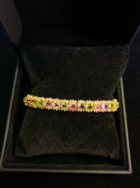 Beautiful Yellow Gold Multi-stone Diamond, Citrine, Peridot, Pink Topaz, & Diamond Bracelet - $15K APR Value w/ CoA! APR 57