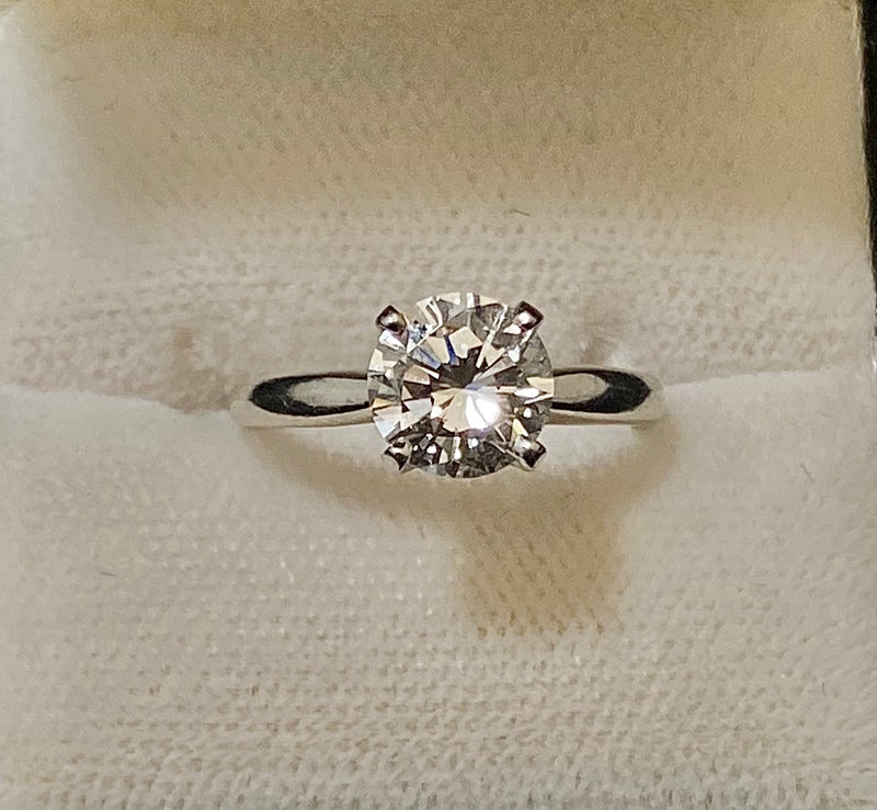 Unique Platinum Diamond Solitaire Engagement Ring - $80K Appraisal Value w/CoA} APR57
