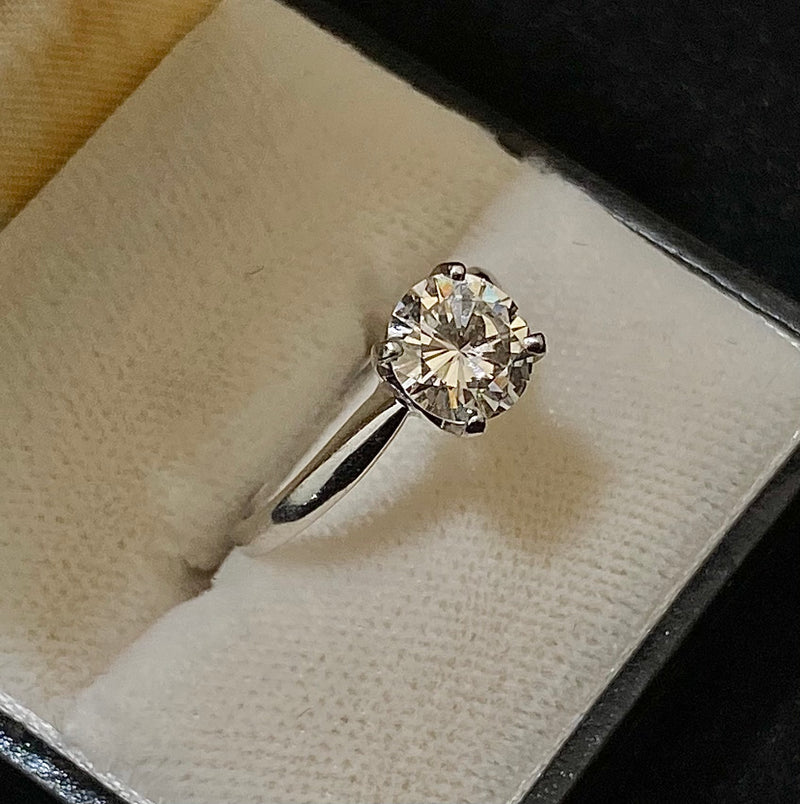 Unique Platinum Diamond Solitaire Engagement Ring - $80K Appraisal Value w/CoA} APR57