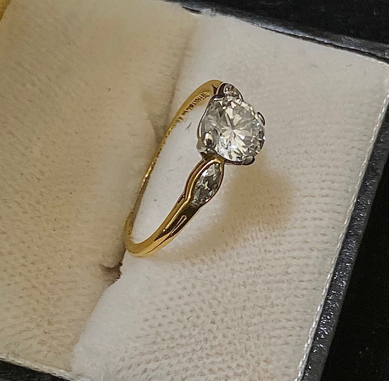 Tiffany & Co. 1940's 18K Yellow Gold/Platinum Diamond Engagement Ring - $30K Appraisal Value w/CoA} APR57