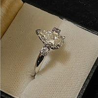 Unique SWG Pear-Diamond Accent Engagement Ring - $60K Appraisal Value w/CoA} APR57