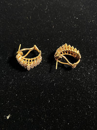Lady's Unique YG Designer 54 Diamonds  3 cts Cuff Post Earrings w $15K COA !!} APR 57