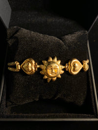 Unique Italian Designer YG The Sun Face Zodiac/Heart Charm Bracelet - $6K APR Value w/ CoA! APR 57