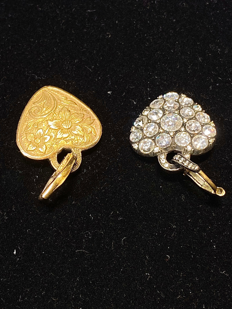 Buccellati Style 18KYG 94 Diamonds Vintage Heart Shape Clap Earrings w $60K COA} APR 57