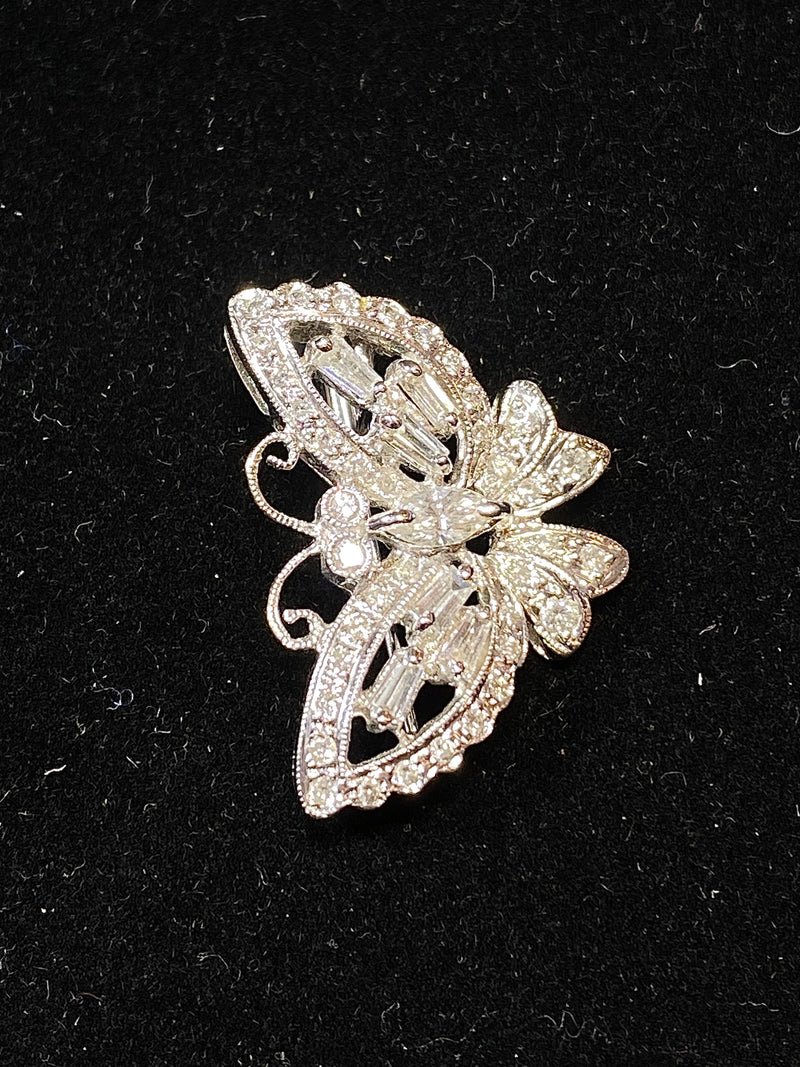 VCA-Style Designer 18KWG Butterfly Brooch/Pin w/ 50 Diamonds (3.0 Cts.!) - $25K Appraisal Value! APR 57