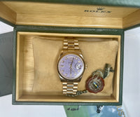 ROLEX Day-Date President Men's/Unisex 18K Rose Gold Rare Purple Platinum Dial - $100K APR w/ COA! APR 57