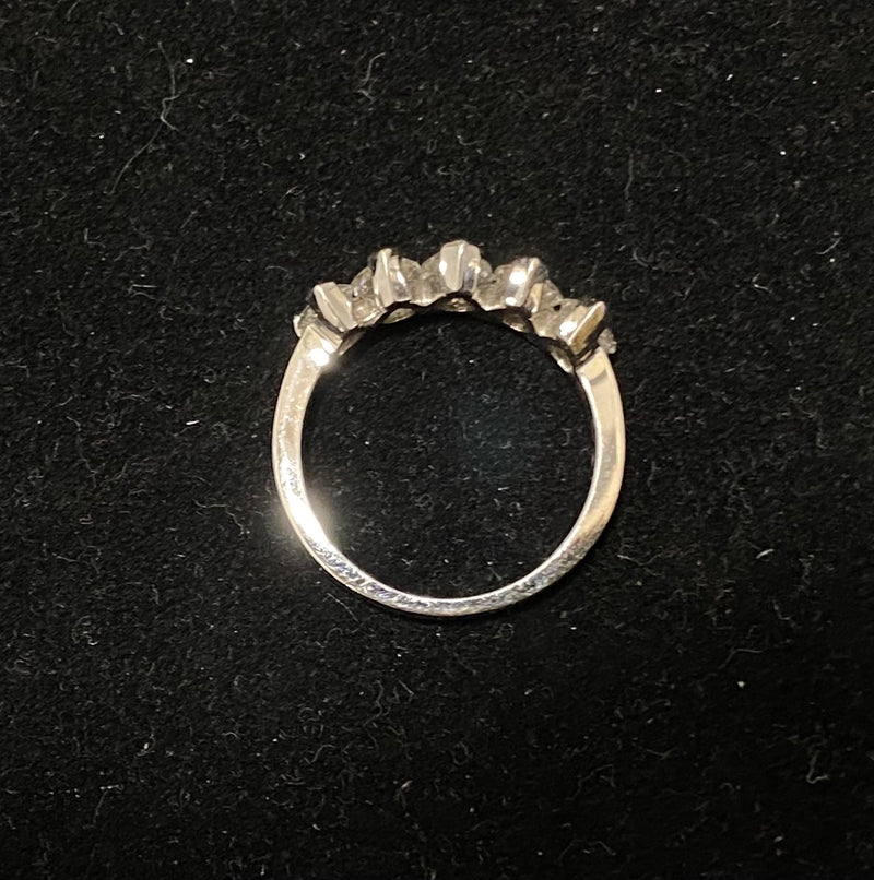 Designer Solid White Gold 5 Pear-cut Diamond Ring - $30K Appraisal Value w/CoA} APR57