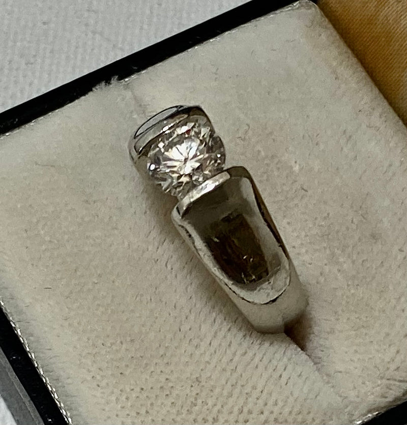 Amazing Unique Platinum Tension Setting Diamond Ring - $30K Appraisal Value w/CoA} APR57