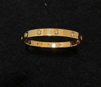 CARTIER Love Bracelet 18K Yellow Gold with 10 Diamonds - $20K Appraisal Value w/CoA} APR 57