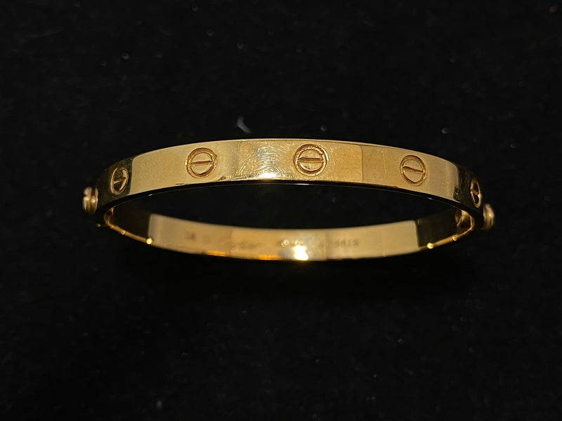 CARTIER Love Bracelet Previous Edition 18K Yellow Gold - $9K Appraisal Value w/ CoA! APR 57