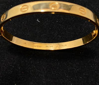 CARTIER Love Bracelet Previous Edition 18K Yellow Gold - $9K Appraisal Value w/ CoA! APR 57