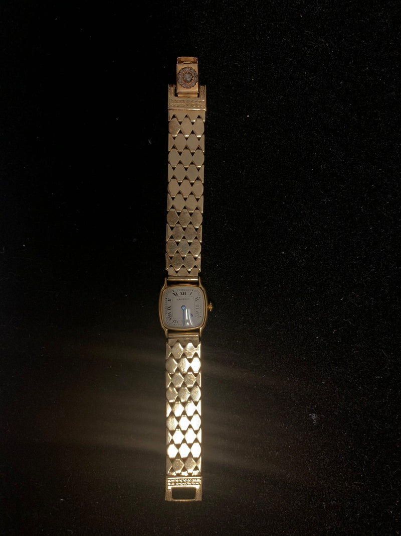 CARTIER 18K Yellow Gold Vintage c. 1940s Watch w/ Vintage Art Deco Dmnd Bracelet - $50K APR Value w/ CoA! APR 57