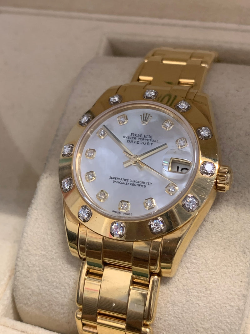 ROLEX Oyster Perpetual Datejust 18K Yellow Gold Chronometer Watch