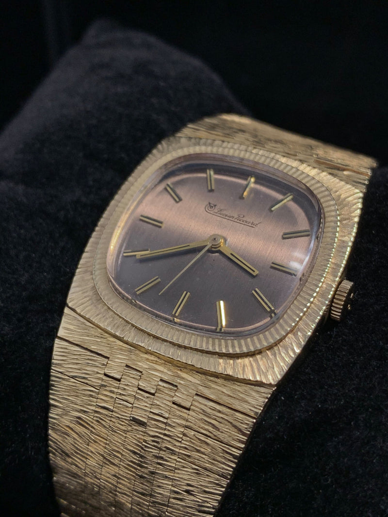 LUCIEN PICCARD Vintage 1970s 14K Yellow Gold Unisex Mechanical Watch