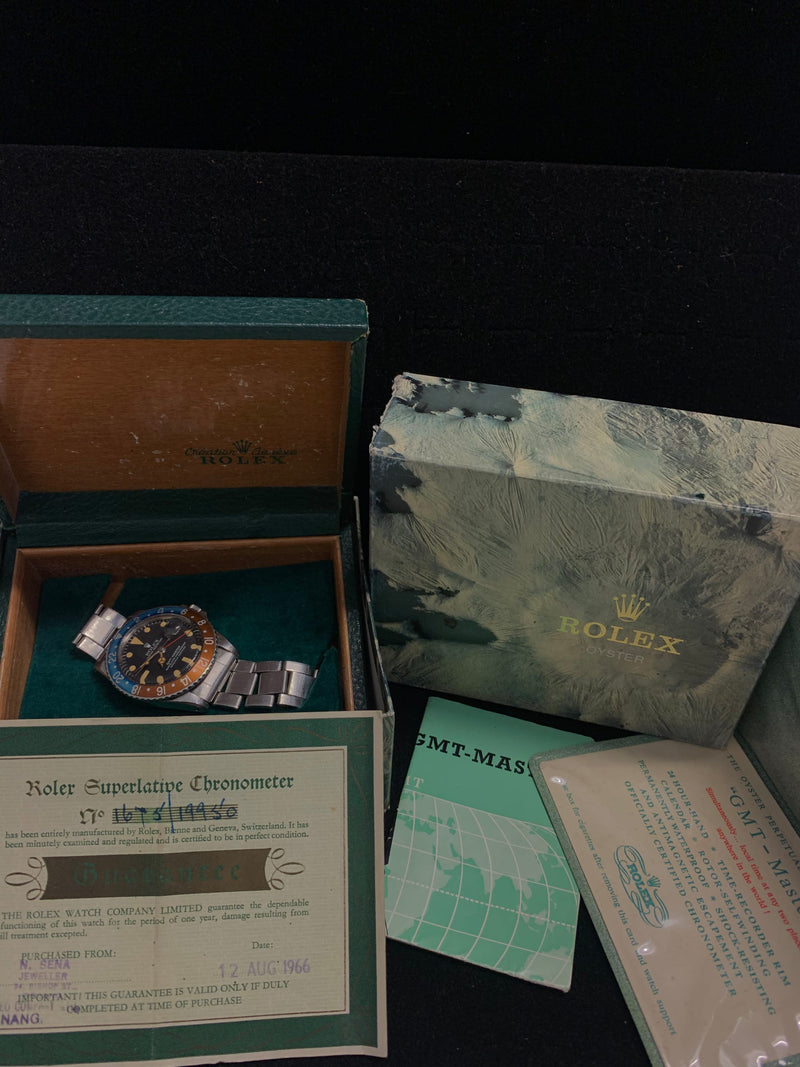 ROLEX GMT Master Vintage c. 1964 Pepsi Watch w/ Original Certificates - $125K APR Value w/ CoA! APR 57
