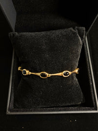 Gorgeous Designer Yellow Gold Onyx Stone Bracelet - $6K APR Value w/ CoA! APR 57
