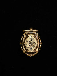 Vintage Intricate Design YG Tone w Garnet Crystals Pocket Pendant w $6K COA !!!} APR 57