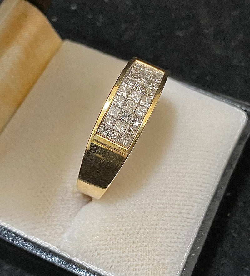 Contemporary Designer Solid Yellow Gold with Princess Diamond Band Ring - $15K Appraisal Value w/CoA} APR57