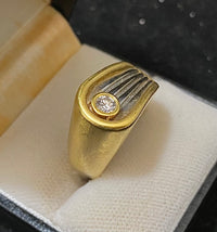 1940's Design 18K Yellow/White Gold with Diamond Bezel set Ring - $10K Appraisal Value w/CoA} APR57