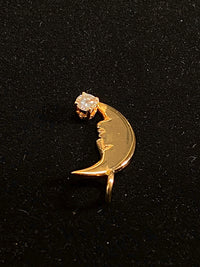 Unique Designer's SYG Crescent Moon Face w 0.65 cts Diamond Pendant w $10K COA !!} APR 57