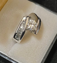 Platinum Tension 12-Baguette Diamond Ring - $40K Appraisal Value w/CoA} APR57