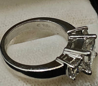 Tiffany & Co. Style Platinum 3-stone Princess Diamond Engagement Ring - $60K Appraisal Value w/CoA} APR57