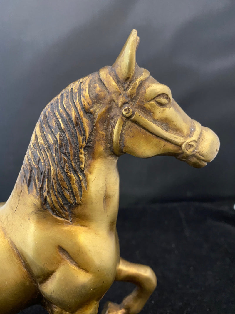 C. 1900S Antique Brass Horse Statue - $6K APR Value w/ CoA! APR57