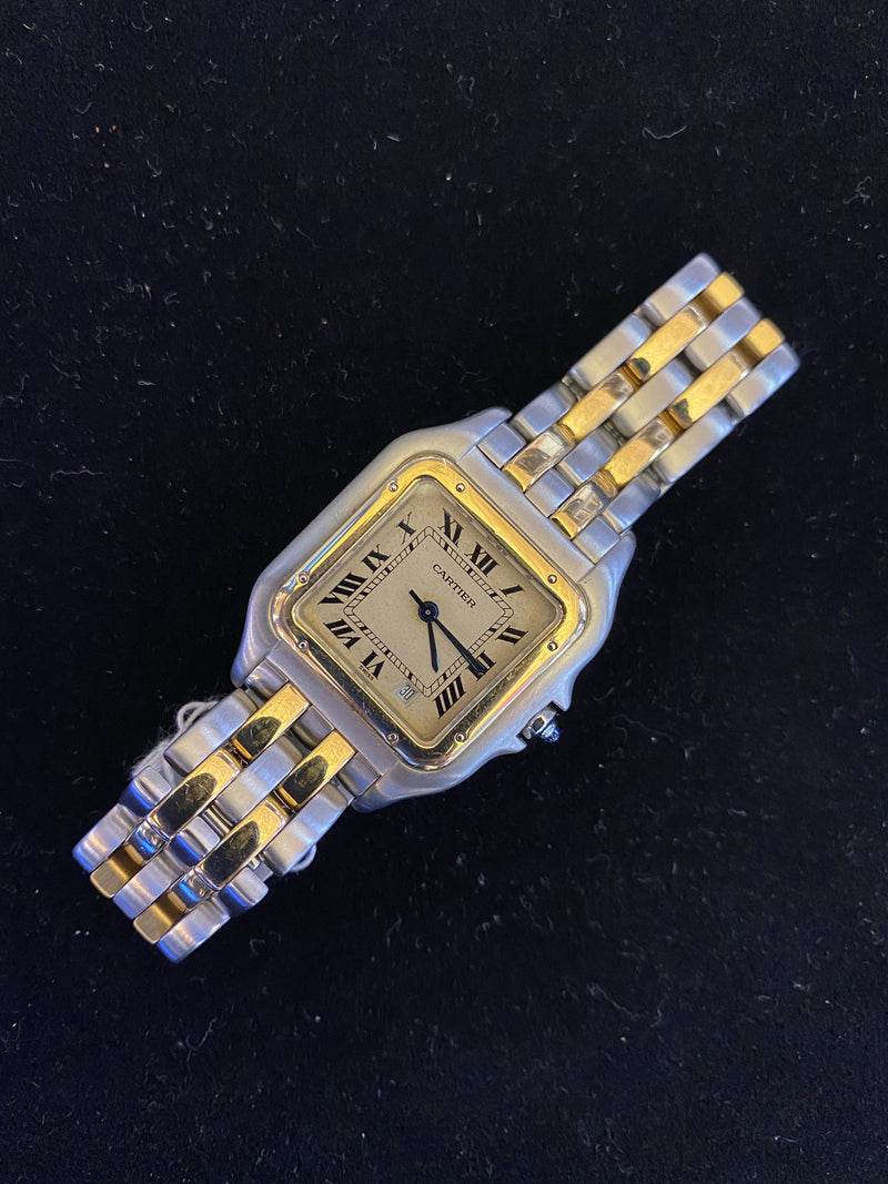 Original Cartier Square Panther 18k Gold Stainless Steel Quartz Men's Regular-sized Watch - $10K APR VALUE! APR 57