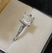 Unique Designer Platinum Princess Diamond 3-stone Engagement Ring - $35K Appraisal Value w/CoA} APR57