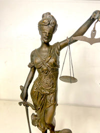 ORIGINAL Bronze&Marble Statue Lady Justice Signed A.Mayer $1500 APR Value w/CoA! APR57