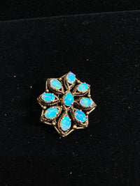 BEAUTIFUL Vintage C. 1940's 9-Play-of-Color Opals Brooch/Pin - $15K Appraisal Value! } APR 57