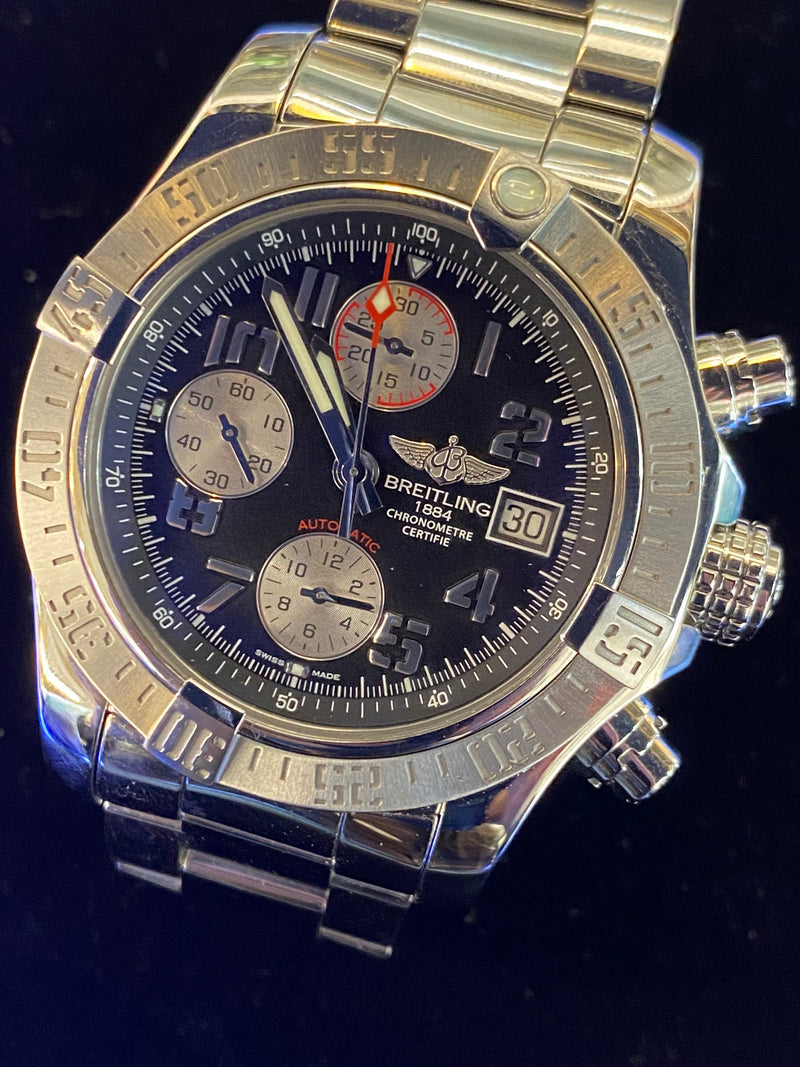 BREITLING JUMBO CHRONOGRAPH AUTOMATIC PERPETUAL MEN’S WATCH! WITH BREITLING SIGNATURE! – $10K APR w/CoA!| APR 57