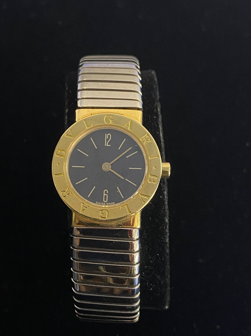 RARE BVLGARI LADIES TUBOGAS BANGLE WRISTWATCH! SOLID GOLD STAINLESS STEEL! WITH BVLGARI ENGRAVED BEZEL! - $15K APR w/CoA!| APR 57