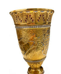 Kiddush Cup & Plate Solid Gold Diamond Ruby Yaakov Davidoff - $300K APR w COA! APR 57