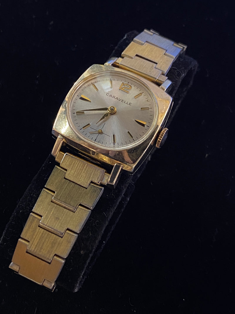 VINTAGE CARAVELLE GOLD-TONE STAINLESS STEEL UNISEX WATCH! CIRCA 1950S! WITH SUB-SECOND HAND FEATURE! - $5K APR w/CoA!| APR 57