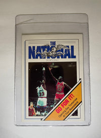 1990 THE NATIONAL SPORTS DAILY PROMO EWING X MICHAEL JORDAN - $200 APR W COA!!!! APR57