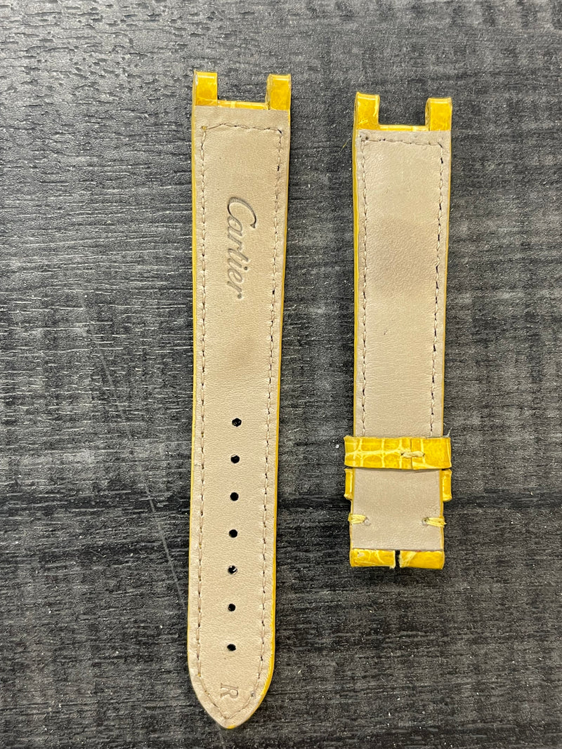 Cartier Pasha Yellow Shinny Crocodile Men's Watch Strap   - $1000.00 Appraisal Value! APR57