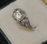 1920s Antique Platinum 9-Diamond Filigree Ring - $40K Appraisal Value w/CoA} APR57