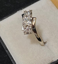 1920's Antique Unique Solid White Gold 3-stone Diamond Ring - $6K Appraisal Value w/CoA} APR57