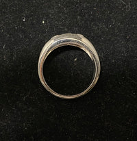 Unique SWG 3-Diamond Flush-set Band Ring - $13K Appraisal Value w/CoA} APR57